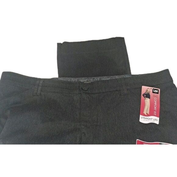 Lee Comfort Waistband Womens Size 24W Petite Gray Dress Pants 48x27 New With Tag - Picture 2 of 7